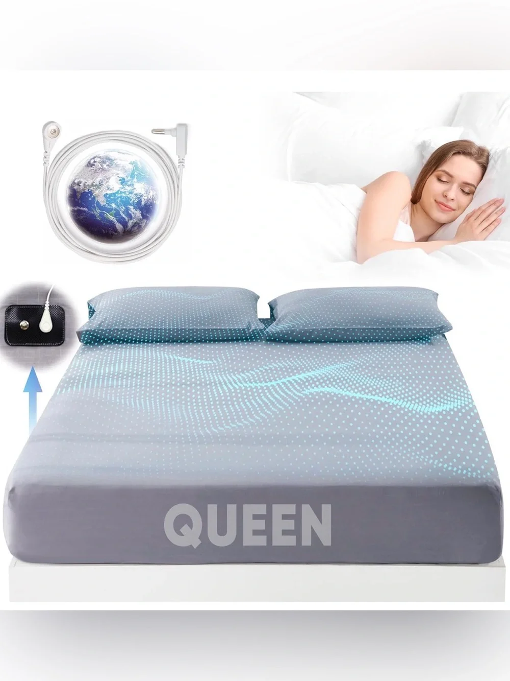 Grounding sheets Queen size. 95% Organic Cotton + 5 % pure silver fiber